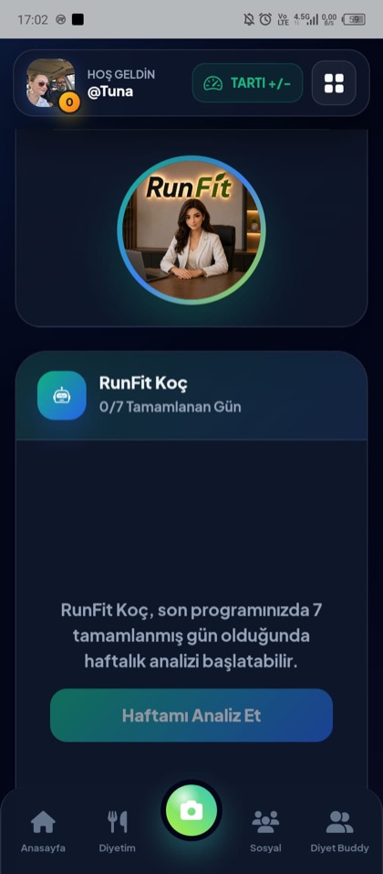 RunFit Coach screen