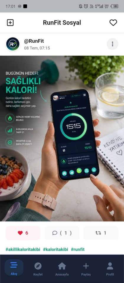 RunFit social screen